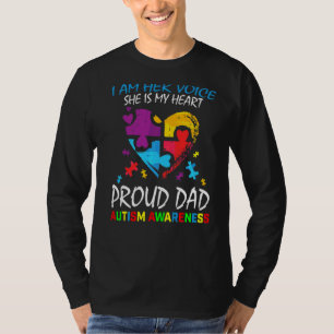 Mens I Am Her Voice My Heart Daughter Autism Aware T-Shirt