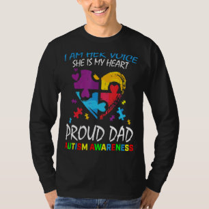 Mens I Am Her Voice My Heart Daughter Autism Aware T-Shirt