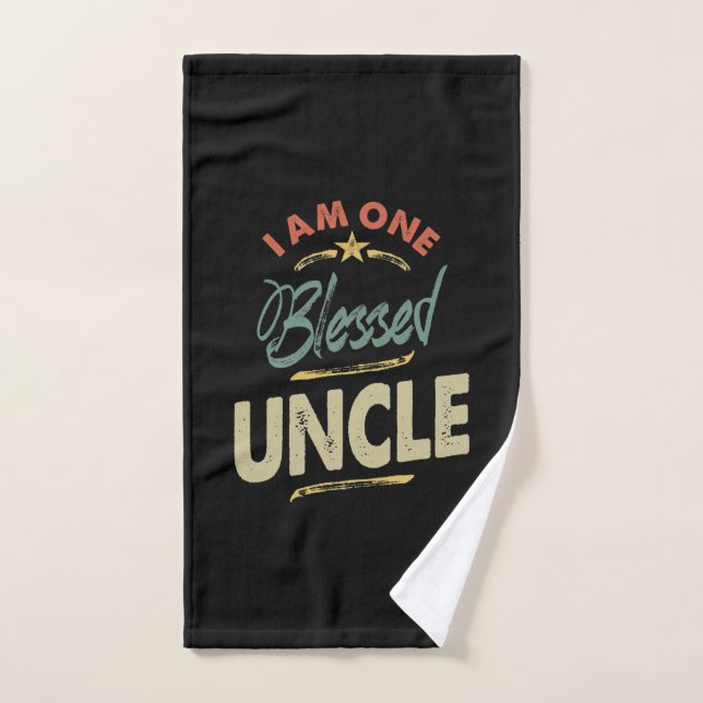 Mens I Am One Blessed Uncle Gift Hand Towel (Hand Towel)