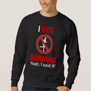 Mens I Hate Running Shirt Funny Don't Like Jogging