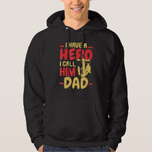 Mens I Have A Hero I Call Him Dad Lineman Fathers Hoodie