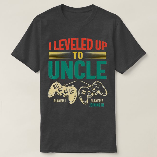 Mens I Leveled Up To Uncle 2023 New Uncle  Promote T-Shirt (Design Front)