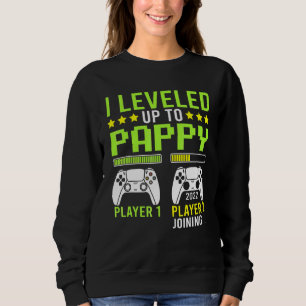 Mens I Levelled Up To Pappy Fun Video Games Gamer Sweatshirt
