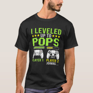 Mens I Levelled Up To Pops , Funny Video Games Gam T-Shirt