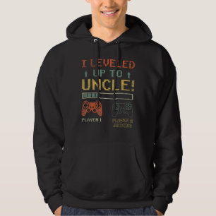 Mens I Levelled Up To Uncle Gaming Controller Fath Hoodie