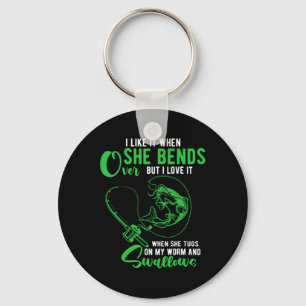 Mens I Like It When She Bends Over Funny Fishing A Key Ring