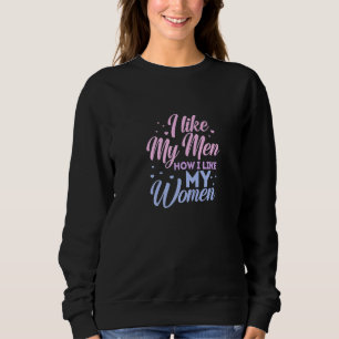 Mens I Like My Men How I Like My Women I'm Bisexua Sweatshirt