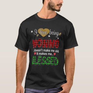Mens I Love Being Nonno Christmas Red Caro T-Shirt
