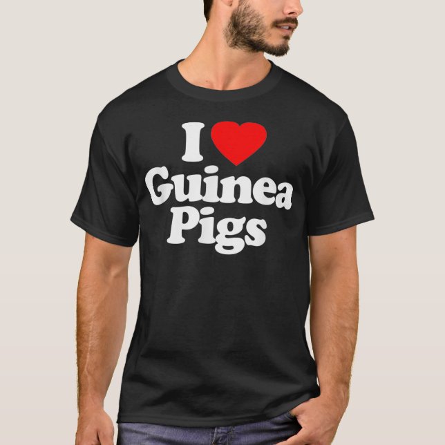 Mens I Love Guinea Pigs Heart Souvenir Funny  T-Shirt (Front)