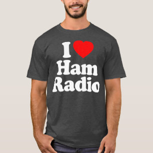 Mens I Love Ham Radio Heart Souvenir Funny T-Shirt