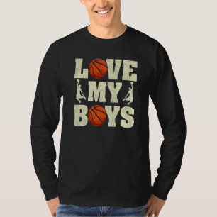 Mens I Love My Boys Basketball Father's Day Baske T-Shirt
