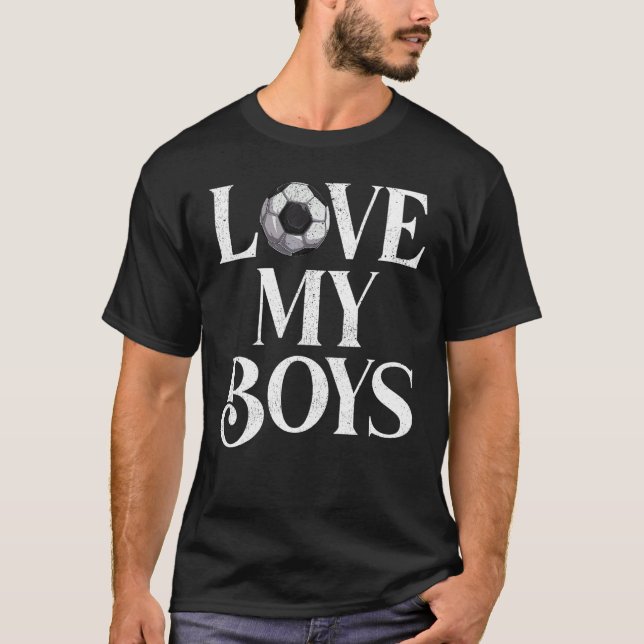 Mens I Love My Boys Football  Football Dad Father' T-Shirt (Front)