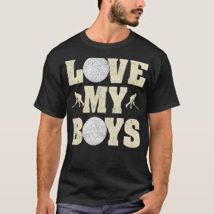 Mens I Love My Boys Hockey  Father's Day Hockey Da T-Shirt