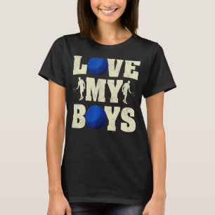 Mens I Love My Boys Racquetball Fathers Day Racqu T-Shirt