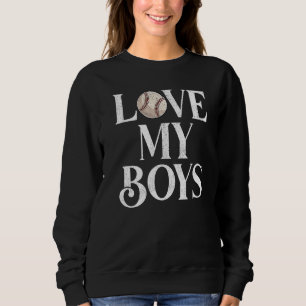 Mens I Love My Boys Softball  Softball Dad Father' Sweatshirt