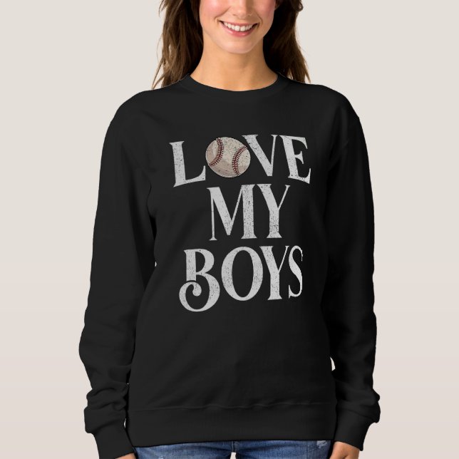 Mens I Love My Boys Softball  Softball Dad Father' Sweatshirt (Front)