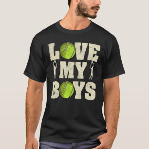 Mens I Love My Boys Tennis Father's Day Tennis Da T-Shirt