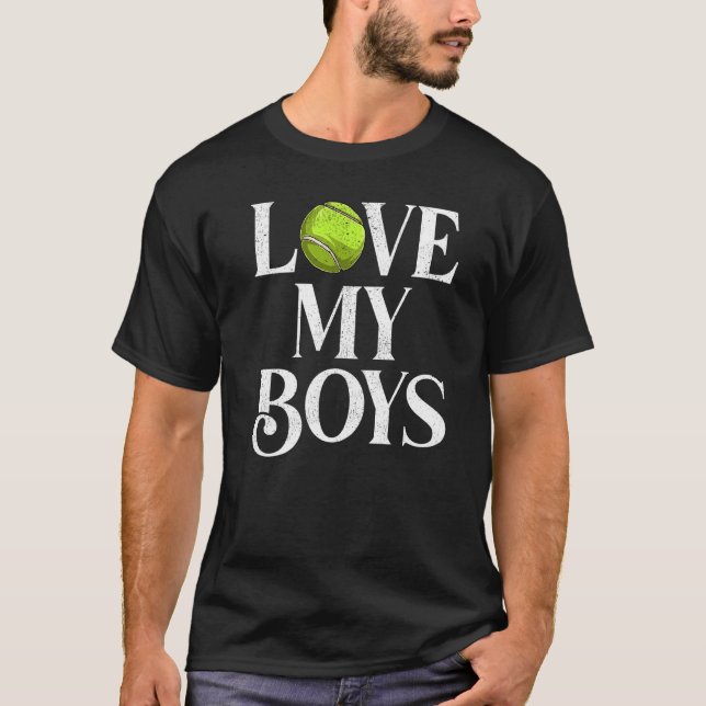 Mens I Love My Boys Tennis  Tennis Dad Father's Da T-Shirt (Front)
