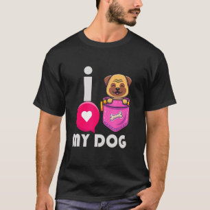 Mens I Love My Dog Pug Dad Pugfather Pet Dog Enth T-Shirt