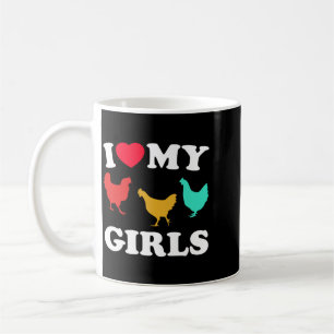 Mens I Love My Girls - Funny Chicken Performance Coffee Mug