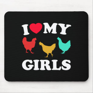 Mens I Love My Girls - Funny Chicken Performance Mouse Pad
