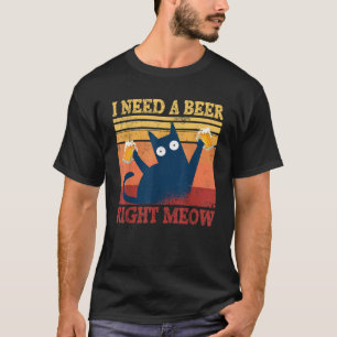 Mens I Need A Beer Right Meow Cat Tops Summer Dres