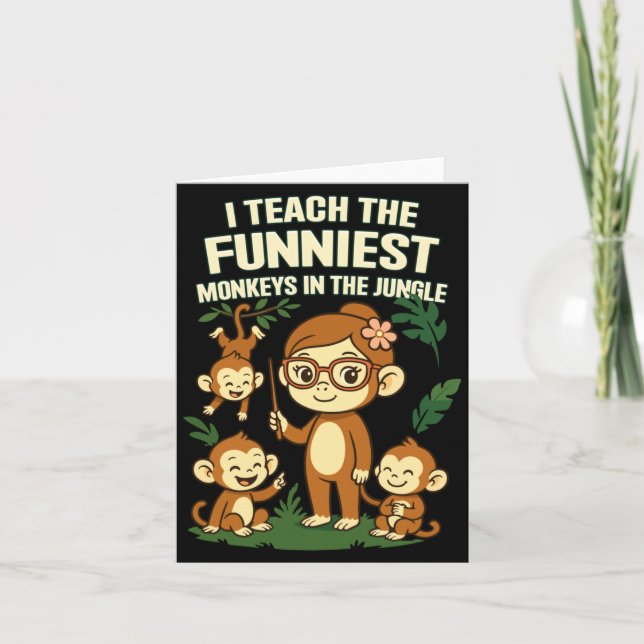 Mens I Teach The Funniest Monkeys Performance Card (Front)