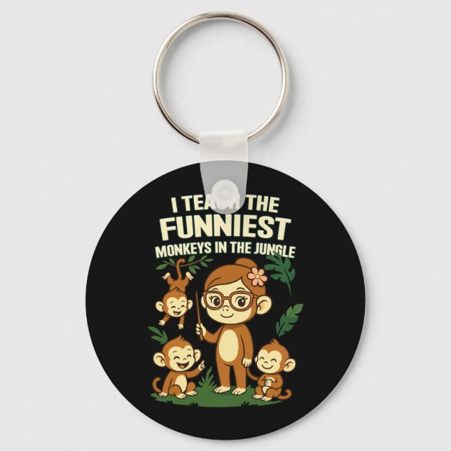 Mens I Teach The Funniest Monkeys Performance Key Ring (Front)