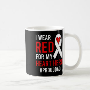 Mens I Wear Red Proud Chd Warrior Father Chd Aware Coffee Mug