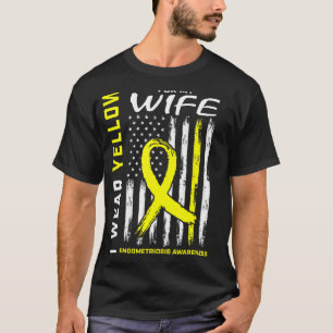 Mens I Wear Yellow For My Wife Endometriosis Aware T-Shirt