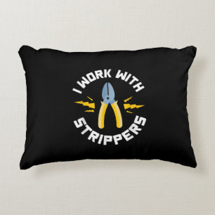 Mens I Work With Electrician Union Decorative Cushion