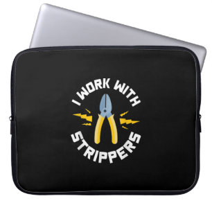 Mens I Work With Electrician Union Laptop Sleeve