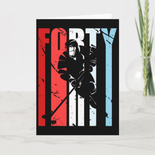 Mens Ice Hockey 40th Birthday Player Motivational  Card