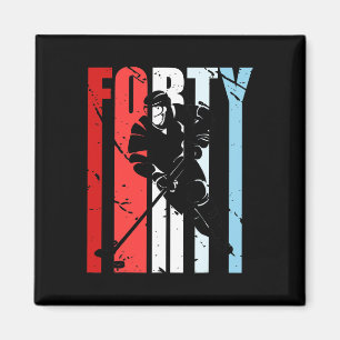 Mens Ice Hockey 40th Birthday Player Motivational Magnet