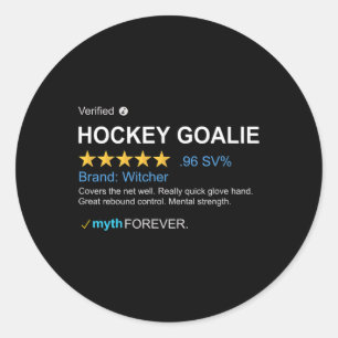 Mens Ice Hockey Goalie Legend Skates Jersey Traine Classic Round Sticker