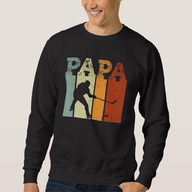 Mens Ice Hockey Sports Icehockey Player Papa Cool  Sweatshirt (Front)