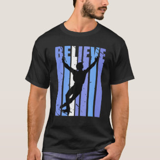 Mens Ice Skater Figure Skater Retro Distressed Vin T-Shirt