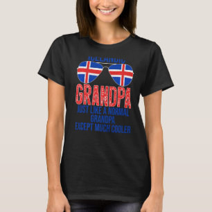 Mens Icelandic Grandpa Iceland Flag Sunglasses Fat T-Shirt