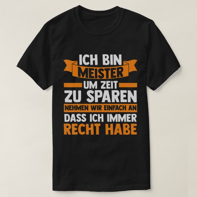 Mens Ich bin Meister Meister Handwerker T-Shirt (Design Front)