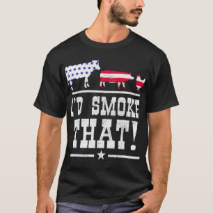 Mens Id Smoke That BBQ Meat Smoking Smoker Grill G T-Shirt