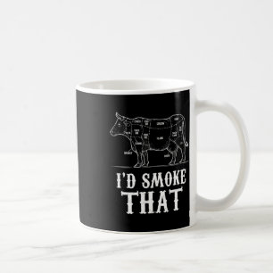 Mens I'd Smoke That Cow Bbq Grillmasters Fathers D Coffee Mug