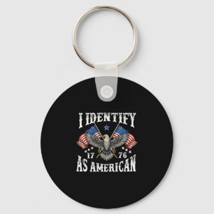 Mens identify as an american flag patriot usa key ring