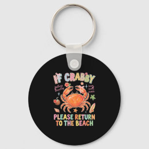 Mens if crabby return to the beach summer feeling key ring