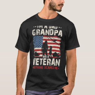 Mens I'm A Dad Grandpa And A Veteran Father's Day T-Shirt