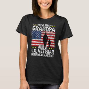 Mens I'm A Dad Grandpa And A Veteran Grandpa Fathe T-Shirt