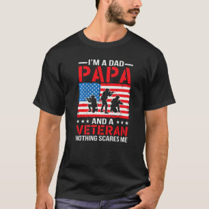 Mens I'm A Dad Papa And A Veteran For Dad Father's T-Shirt