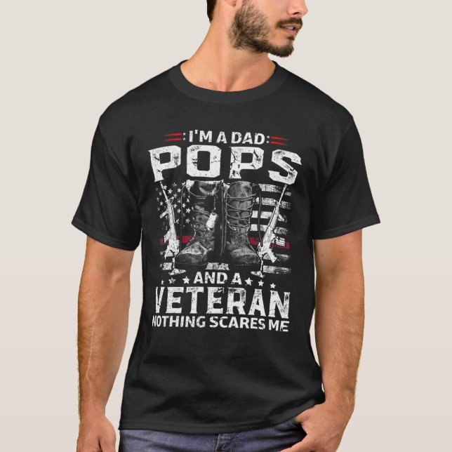 Mens I'm A Dad Pops Veteran Father's Day T-Shirt (Front)