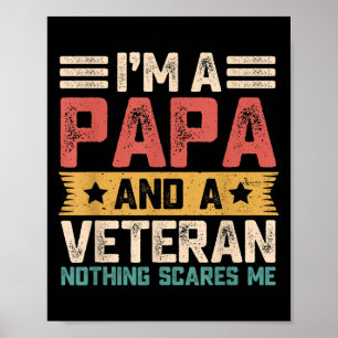 Mens Im A Papa And Veteran Vintage Military Grandp Poster