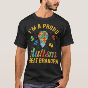 Mens I'm A Proud Autism Great Grandpa Gift Autism T-Shirt
