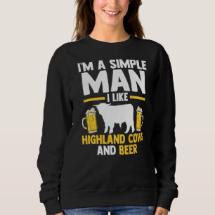Mens I'm A Simple Man I Like Highland Cows And Bee Sweatshirt